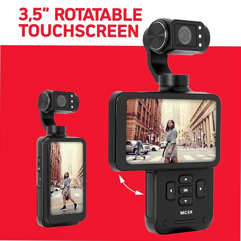Gimbal Camera Realimove MC3X AgfaPhoto - Stabilizzazione a 3 Assi 120° 4K