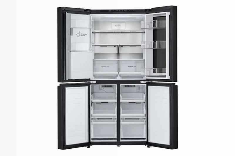 Frigorifero Multidoor Slim InstaView | Classe E, 508L | Wi-Fi, Dispenser UVnano con allaccio, Metal Fresh, No frost | Nero E 508lt