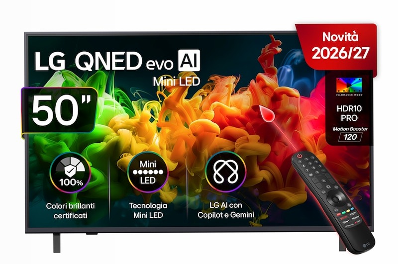 TV 50 pollici LG QNED evo AI MiniLED QNED80B 4K Smart TV 2026 - 50QNED80B6B | LG Italia 50" HD Mini-LED