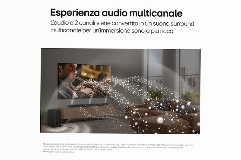 TV 83 pollici LG OLED evo AI C4 4K + Soundbar Home Theater LG S95TR HD