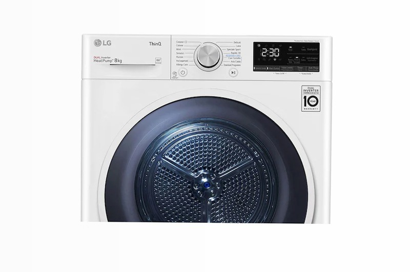 Asciugatrice LG V9 - Pompa di calore DUAL Inverter 8kg C Bianco
