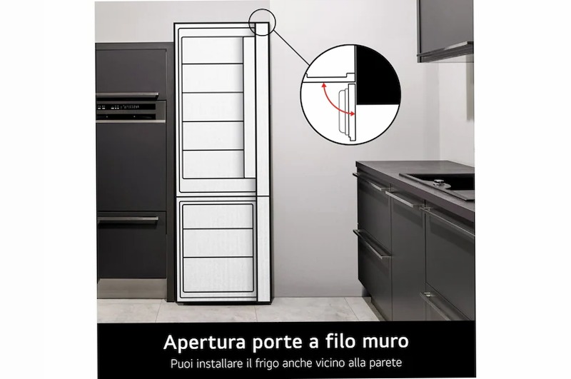 Frigorifero LG GBV3100EEP Classe E Matte Black Nero Combinato 344lt