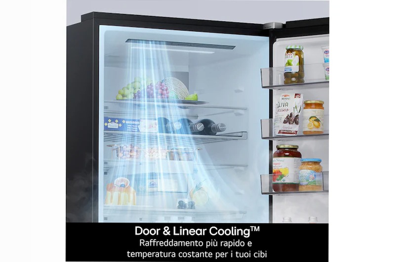 Frigorifero LG GBBW726DEV 70cm Classe D Nero Combinato 465lt