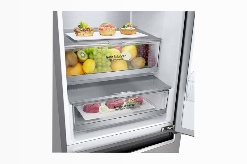 Frigorifero combinato | Classe D, 384L | Wi-Fi, Wine Rack, Door&Linear Cooling, Fresh Balancer&Converter, No frost | Acciaio D 384lt