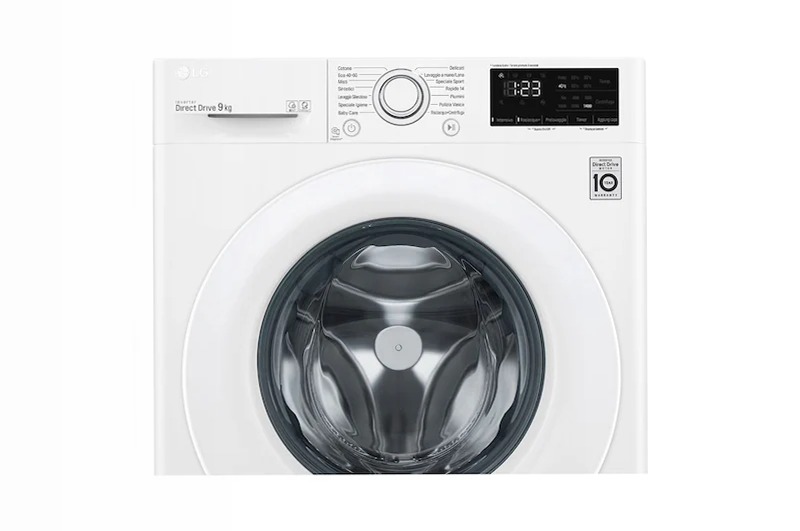 Lavatrice 9kg AI DD™ LG V3 - Classe B 1400rpm Bianco