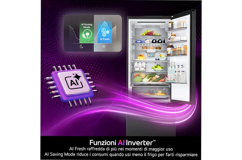 Frigorifero combinato Fit & Max 60 cm Classe C, colore Prime Silver | LG Italia Argento