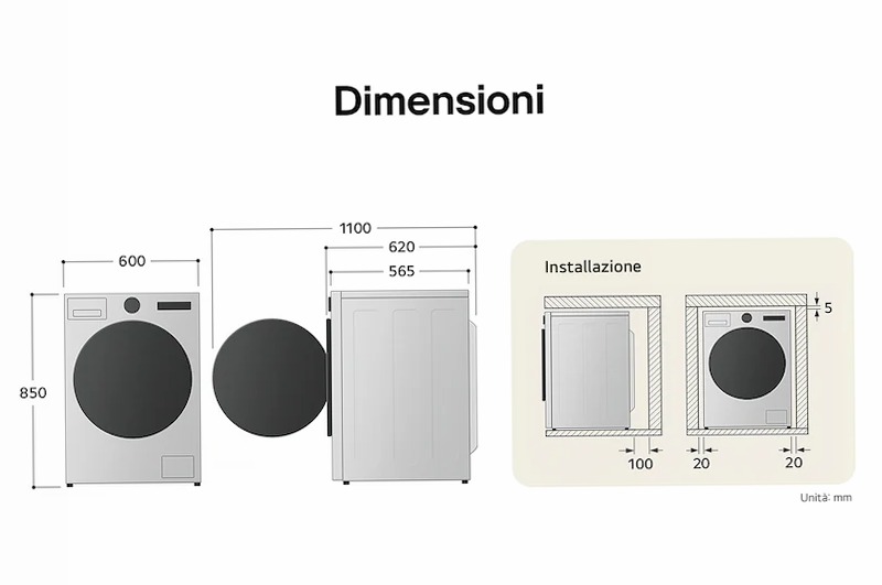 LG F4R5009TSWW Lavatrice Classe A-10% White 1400rpm 9kg Bianco