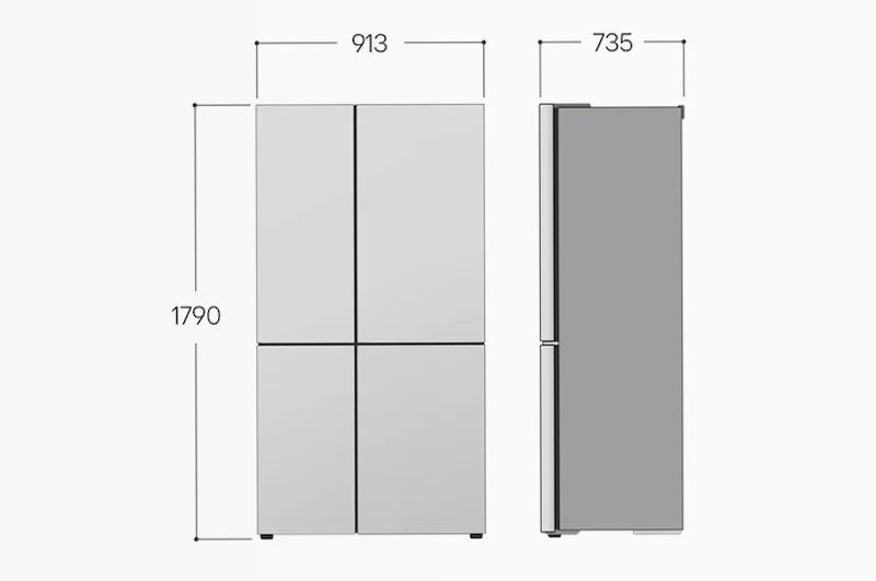 Frigorifero Side-by-Side | Classe E, 641L | Dispenser acqua e ghiaccio senza allaccio, Linear Cooling | Matte Black Side by Side 641lt