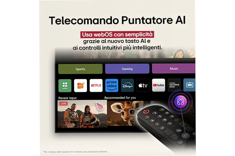 TV 65 pollici LG QNED evo AI QNED87 MiniLED 4K Smart TV 2025 - 65QNED87A6B | LG Italia 65" HD Mini-LED