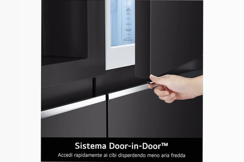 Frigorifero Multidoor Slim InstaView Door-in-Door | Classe E, 530L | Wi-Fi, Door & Linear Cooling, No frost | Nero E 530lt