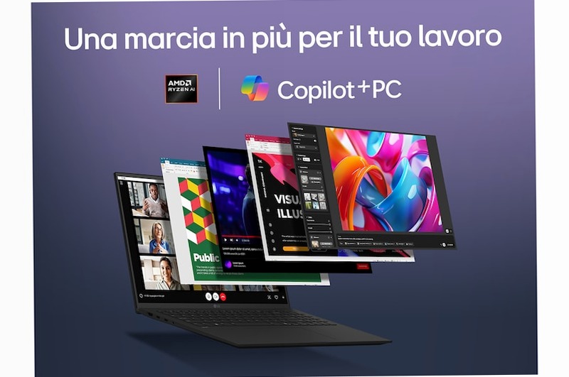 Notebook gram 15,6" Copilot+ PC, Windows 11 Home, Ryzen AI 7, 16GB RAM, 512GB SSD, Nero | LG Italia 16 512GB SSD