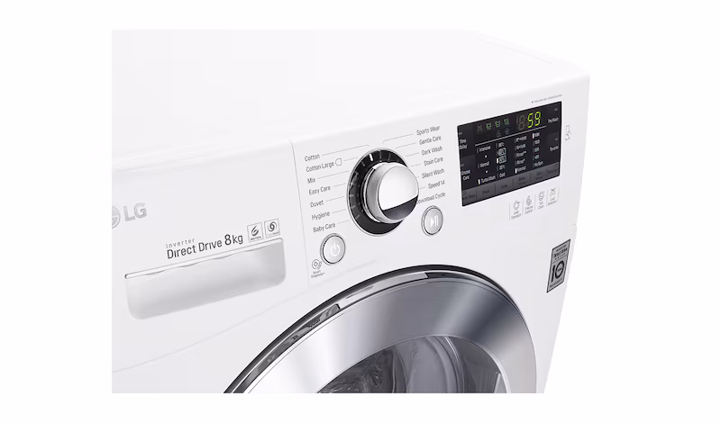 LG Lavatrice TurboWash™ 8 Kg Oblò Cromato 8kg Acciaio