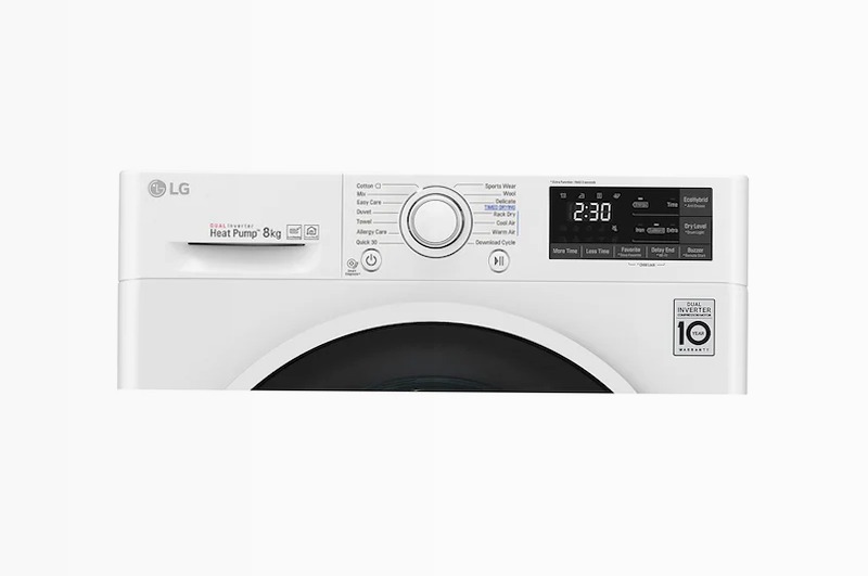 LG Asciugatrice Smart DUAL Inverter Heat Pump™ Eco Hybrid™ 8 Kg 8kg A