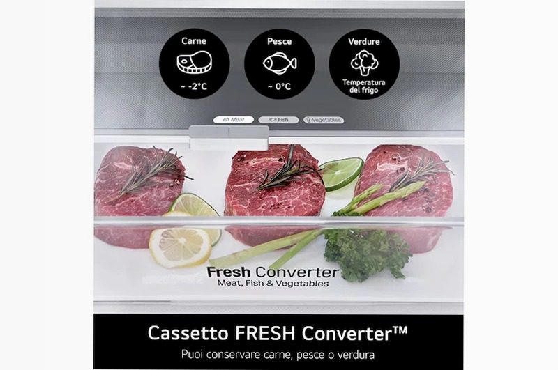Frigorifero Combinato LG GBV3200CPY Argento C 387lt