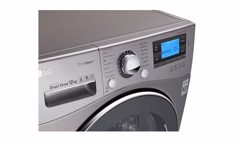 LG Lavatrice TurboWash™ 12 Kg - Lavaggio a vapore Oblò Cromato 1400rpm 12kg Acciaio