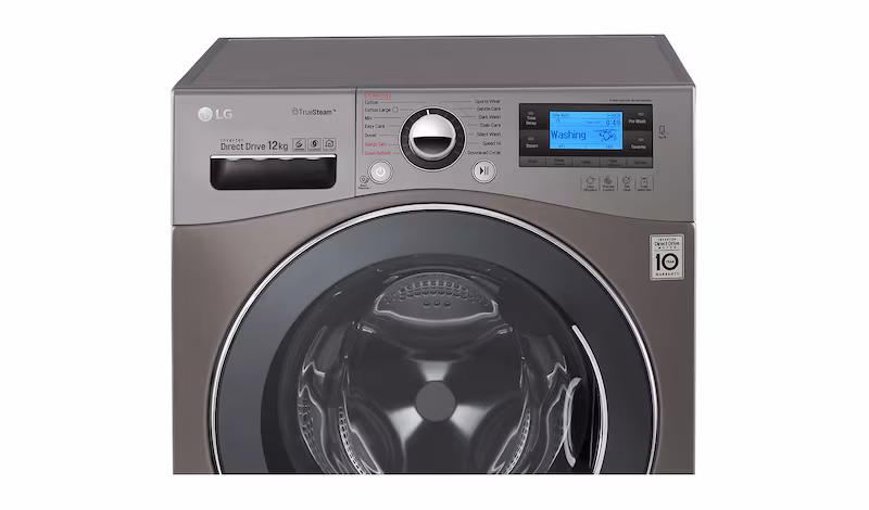 LG Lavatrice TurboWash™ 12 Kg - Lavaggio a vapore Oblò Cromato 1400rpm 12kg Acciaio