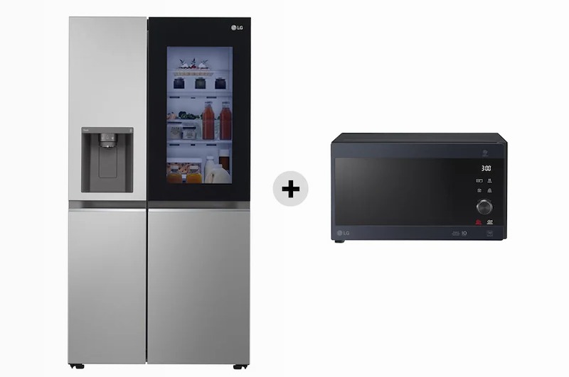 Frigorifero Side-by-Side InstaView + Microonde NeoChef - LG Italia Acciaio D Side by Side 635lt Libera