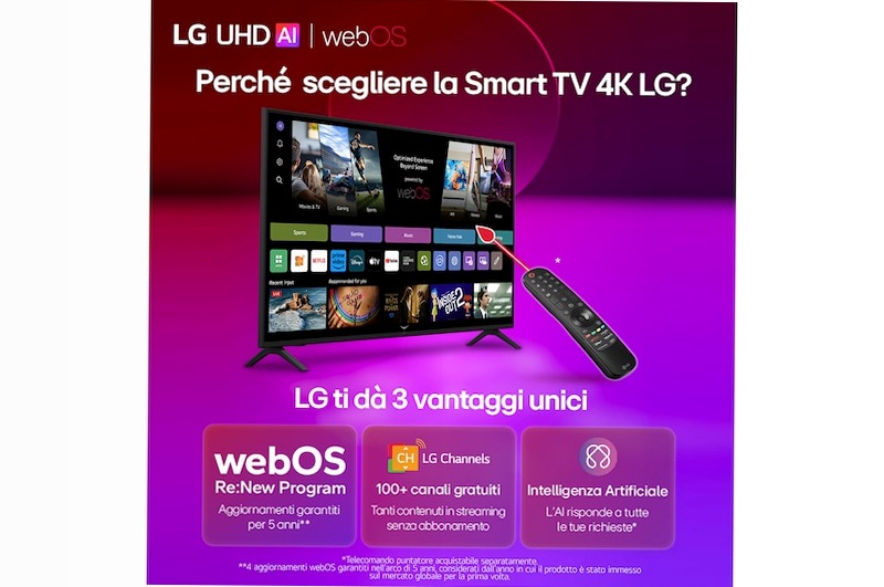 LG UA75006LA 55 pollici - Smart TV UHD AI Beige 55" HD