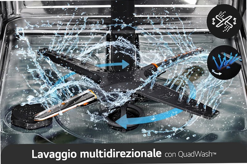 Lavastoviglie a scomparsa totale QuadWash Serie 2 B 14 Argento Incasso