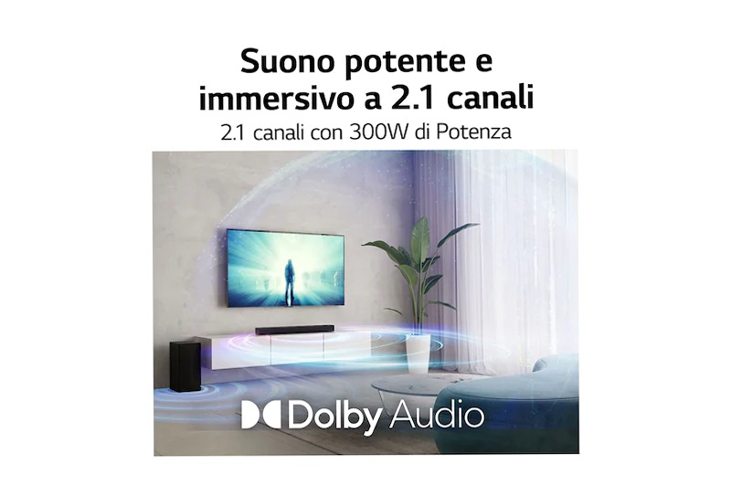 Soundbar Bluetooth per TV da 300 Watt LG | S40Q | LG Italia 2.1 300w