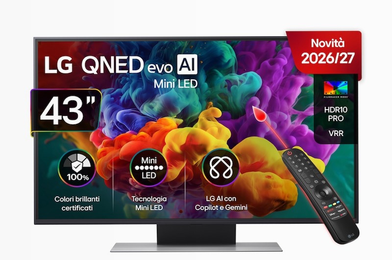 TV 43 pollici LG QNED AI MiniLED QNED86B 4K Smart TV 2026 - 43QNED86B6B | LG Italia 43" HD Mini-LED