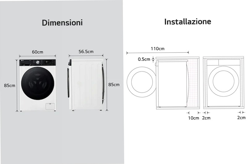 LG F4R7511TSWB - Lavatrice Classe A-10% White 1400rpm 11kg Bianco