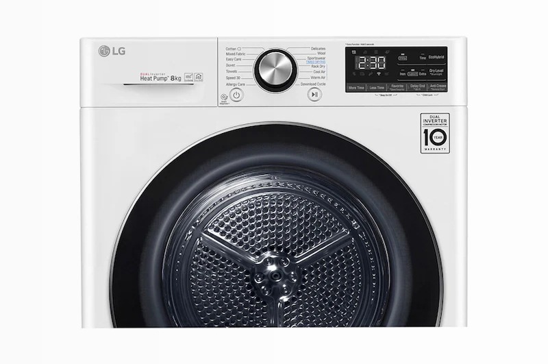 Asciugatrice 8kg Pompa di calore DUAL Inverter V9 A Bianco