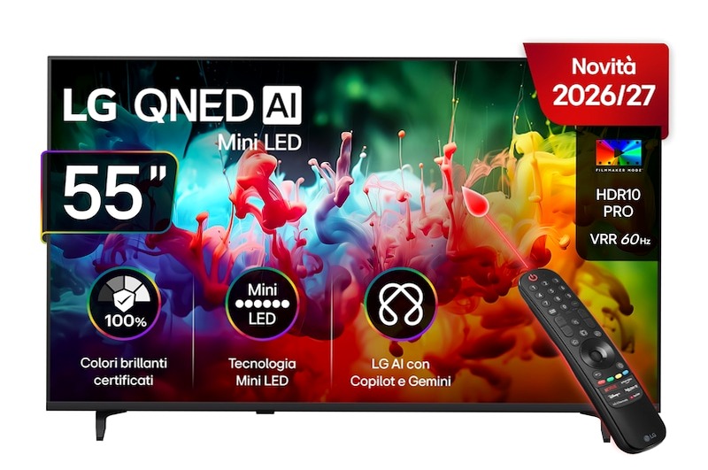 TV 55 pollici LG QNED AI MiniLED QNED70B 4K Smart TV 2026 - 55QNED70B6C | LG Italia 55" HD Mini-LED