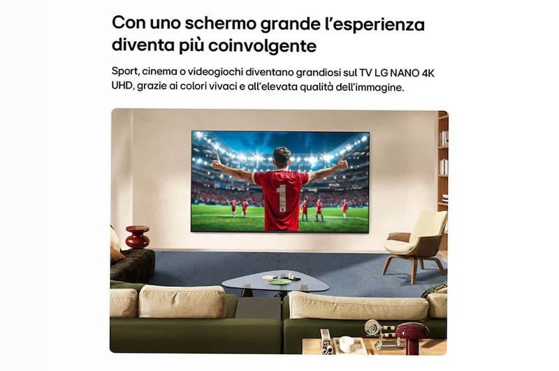 TV 75 pollici LG NANO 4K UHD AI NU80 4K Smart TV 2026 | LG Italia