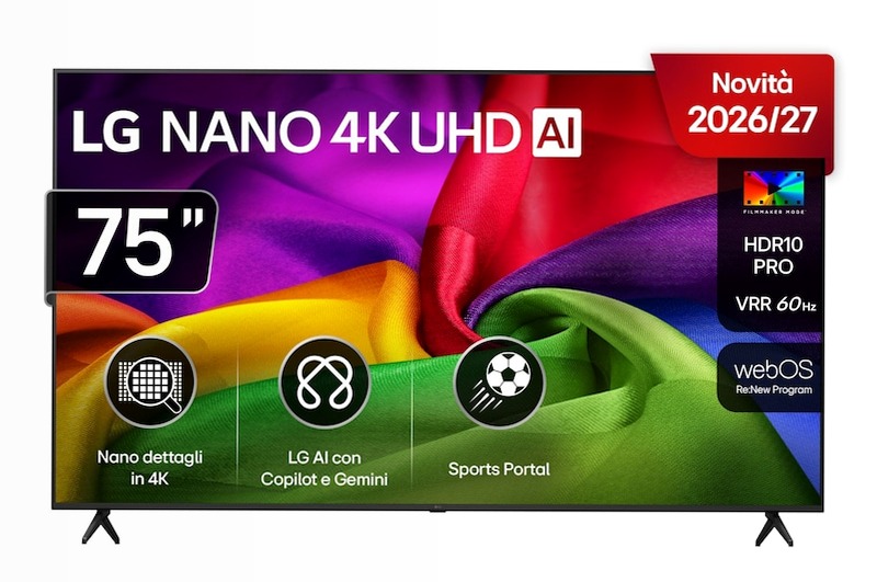 TV 75 pollici LG NANO 4K UHD AI NU80 4K Smart TV 2026 | LG Italia