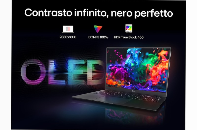 Notebook gram Pro 16" OLED | Windows 11 Home | Ultra 7, 16GB RAM, 1TB SSD, Nero | LG Italia 16 1TB SSD