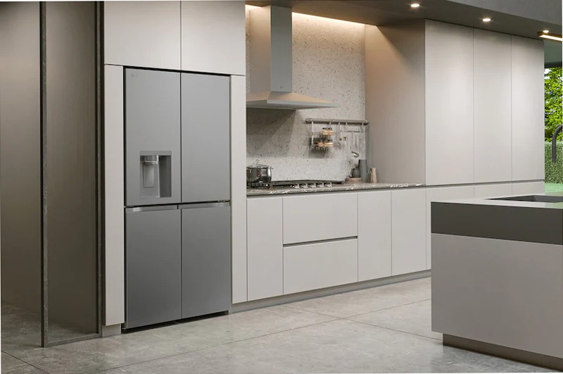 Frigorifero Multidoor | Classe E, 641L | Wi-Fi, Dispenser con allaccio, UVnano, Metal Fresh, Porte piatte, No frost | Argento E Side by Side 641lt