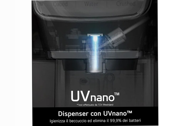 Frigorifero Multidoor | Classe E, 641L | Wi-Fi, Dispenser con allaccio, UVnano, Metal Fresh, Porte piatte, No frost | Argento E Side by Side 641lt