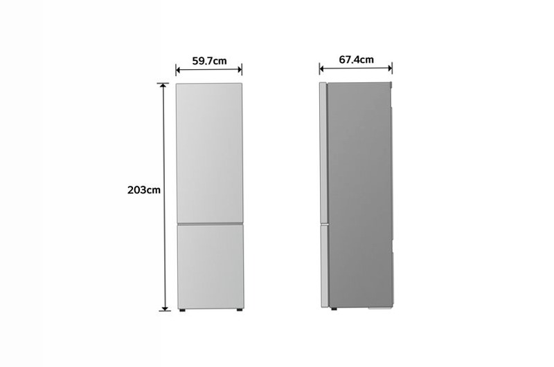 Frigorifero Fit & Max 60cm - Classe A, 375L Titanio Combinato
