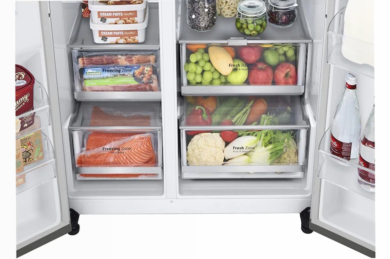 LG GSVV80PYLL Frigo Side-by-Side Classe E Silver Argento Side by Side 655lt
