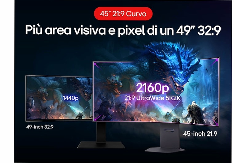 Monitor Gaming UltraGear OLED 45" Nero