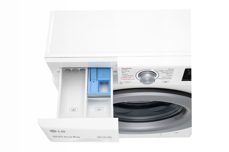 Lavatrice 8kg AI DD™ LG V3 1400rpm Bianco