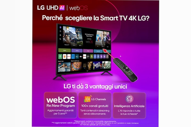 TV 43 pollici LG UHD AI UA73 4K Smart TV 2025 - 43UA73006LA | LG Italia 43" HD