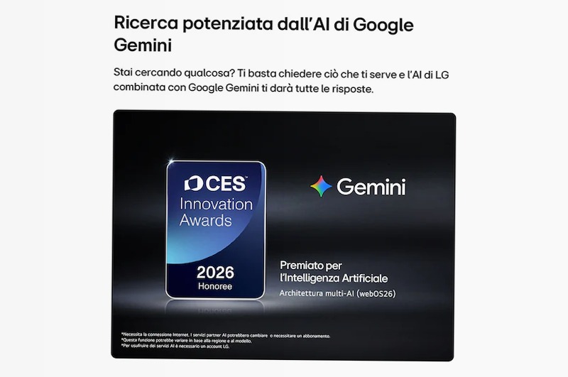 Wallpaper TV 77 pollici LG OLED evo AI W6 True Wireless 4K Smart TV 2026 - LG Italia 77" HD