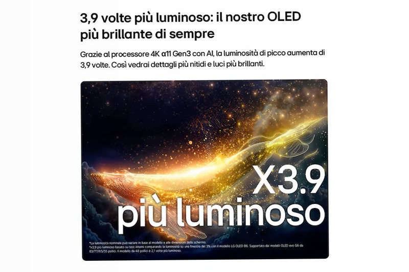tv 83 pollici LG OLED evo AI G6 4K Smart TV 2026 - OLED83G64LW.API | LG Italia 83" HD
