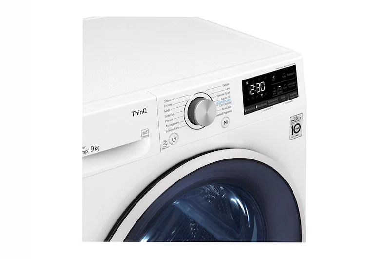 Asciugatrice LG RH90V9AVHN: Pompa di Calore e Classe C 9kg Bianco