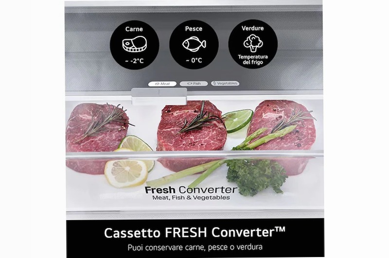 Frigorifero LG GBV3110EPY - Classe E Prime Silver Argento Combinato 344lt