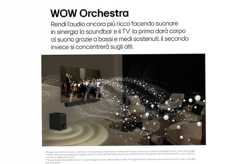 Soundbar Home Cinema LG S95TR con altoparlanti posteriori e suono surround a 9.1.5 canali | LG Italia 810w