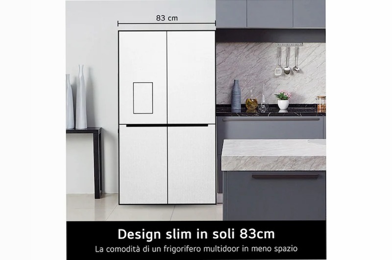 Frigorifero Multidoor Slim LG - Classe E, 506L Argento E 506lt