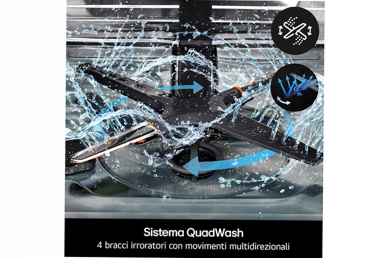 LG QuadWash DB375TXSN - Lavastoviglie Classe A Incasso