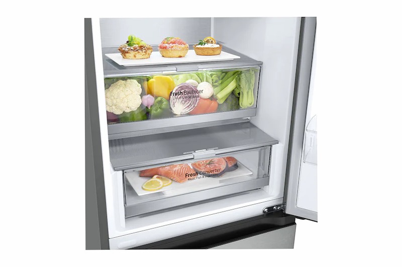 Frigorifero combinato | Classe D, 387L | Porte piatte, Metal Fresh, Door&Linear Cooling, Fresh Balancer & Converter | Acciaio D 387lt