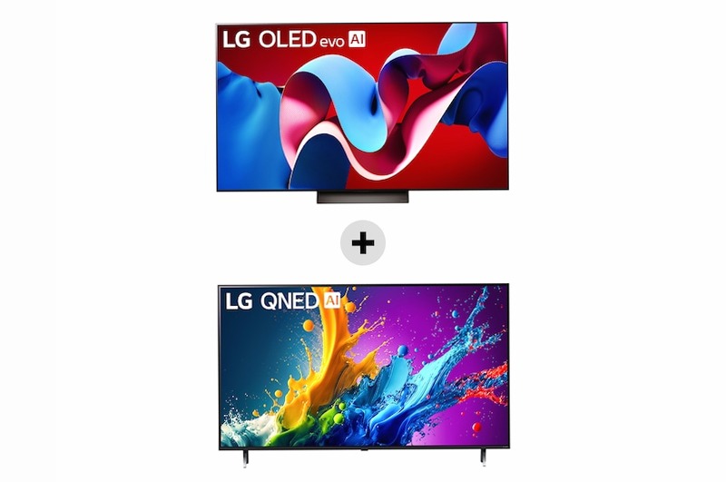 TV LG OLED evo AI C4 55" + QNED80 43" HD