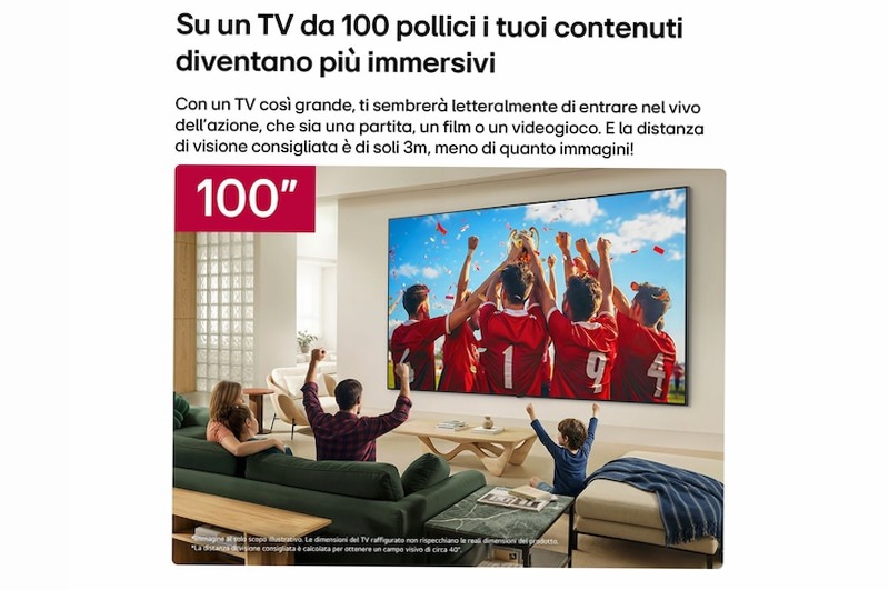 TV 100 pollici LG QNED evo AI MiniLED QNED87B 4K Smart TV 2026 - 100QNED87B6 | LG Italia 100" HD Mini-LED