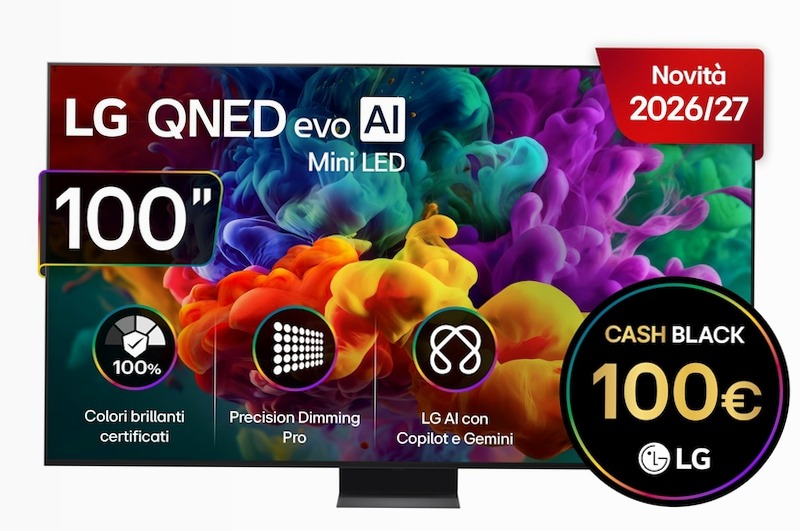 TV 100 pollici LG QNED evo AI MiniLED QNED87B 4K Smart TV 2026 - 100QNED87B6 | LG Italia 100" HD Mini-LED