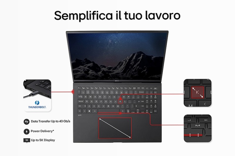 Notebook gram 14" | Windows 11 Home | i5, 16GB RAM, 1TB SSD, Nero | LG Italia 16